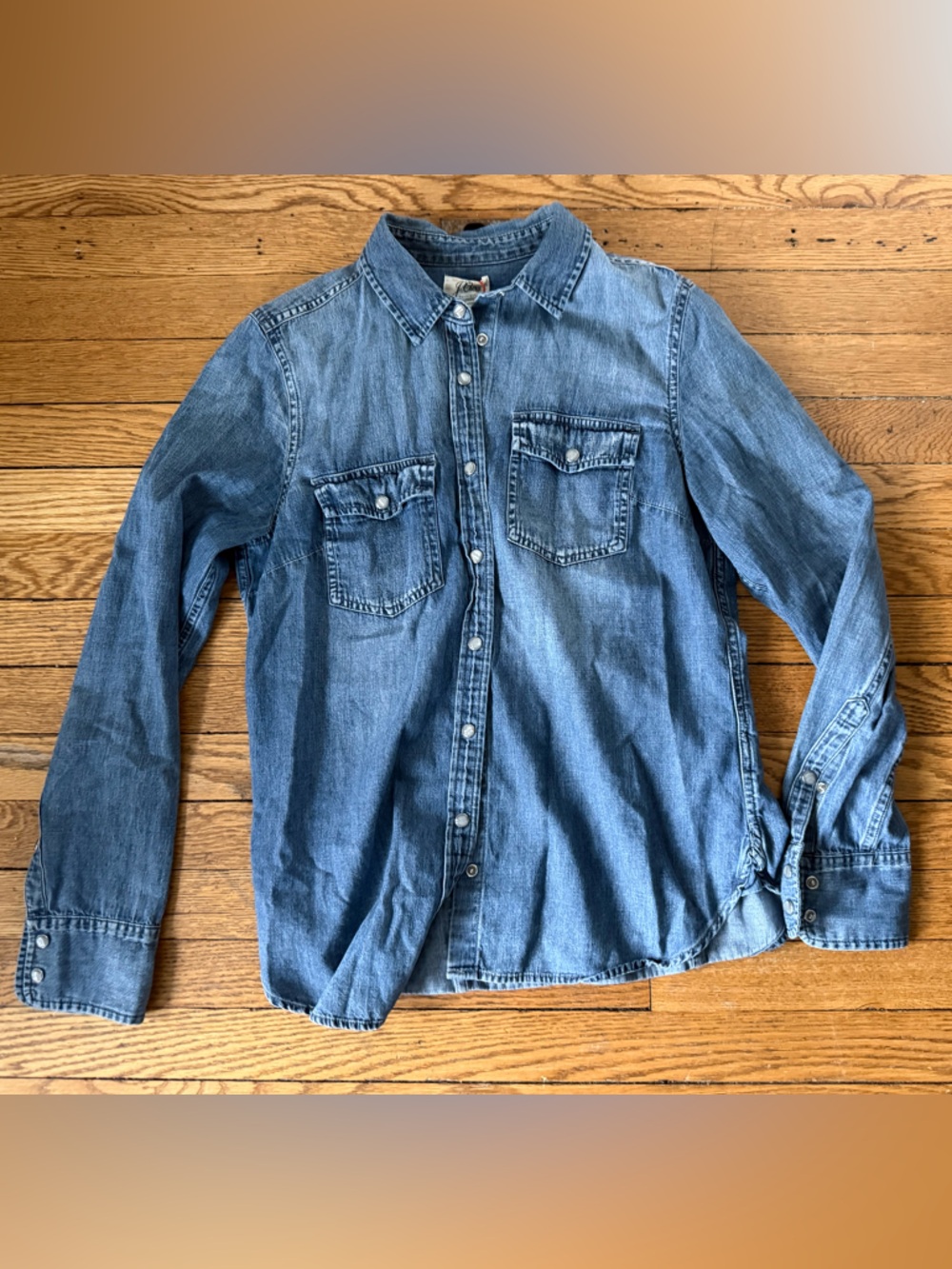 J Crew Denim Button-Down Shirt - Size 6